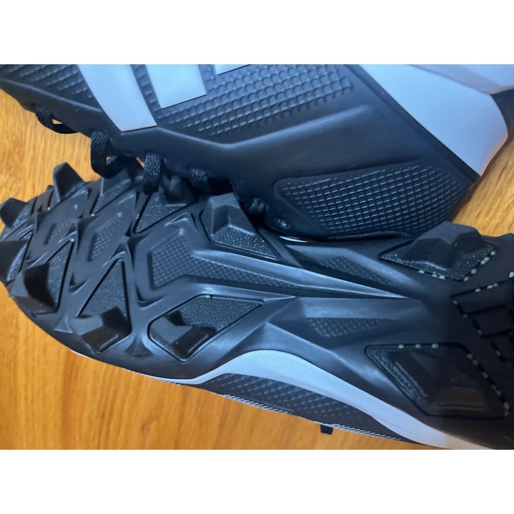 Adidas Adizero Football Cleats Black White Lace Up Molded Size 9 New No Box - Picture 3 of 3